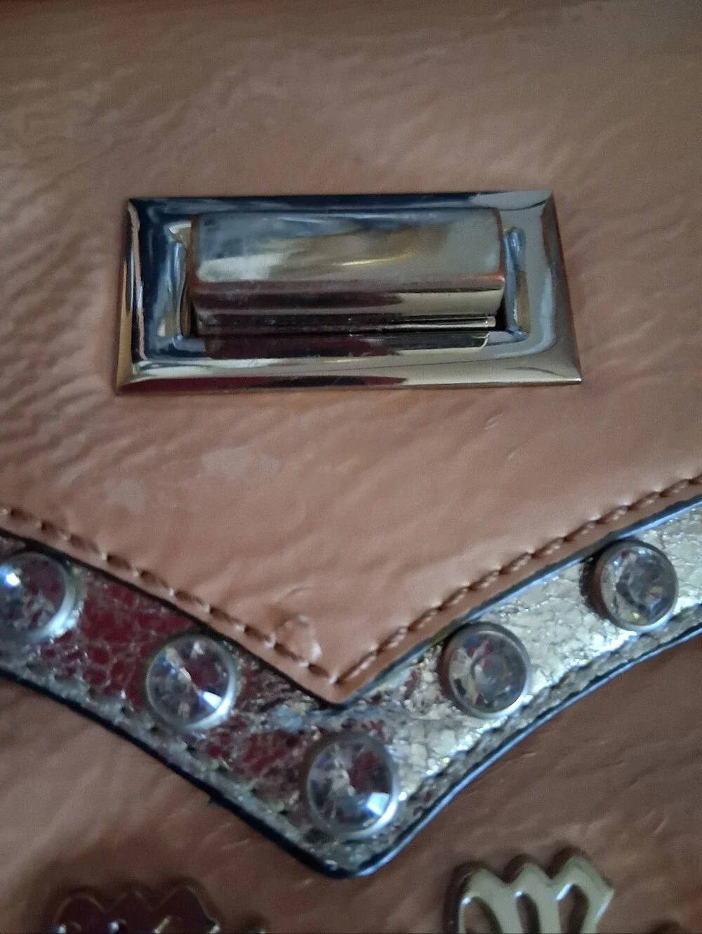Miss Me Blush Pink Crossbody with Rhinestone Trim